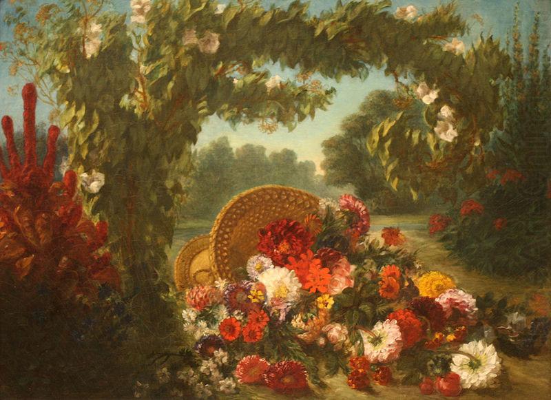 Basket of Flowers, Eugene Delacroix